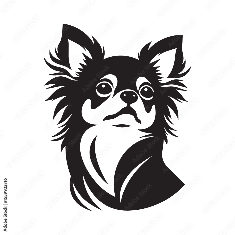 Obraz premium A proud Chihuahua figure image, an elegant graphic resource for projects - Chihuahua silhouette - Chihuahua Vector - Silhouette of Chihuahua - dog silhouette