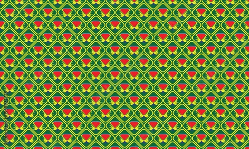 Seamless geometric floral pattern with vintage decorative elements in vector style