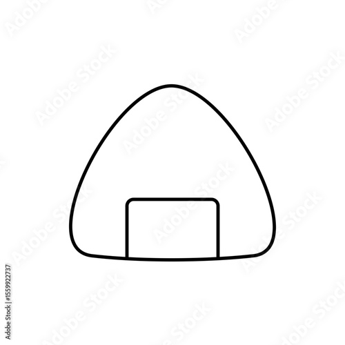 Onigiri Line Icon. Traditional Japanese Snack for Bento, Culture & UI