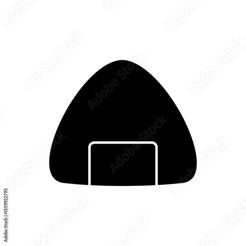 Onigiri Filled Icon. Bold Japanese Rice Ball for Apps, Guides & Menus