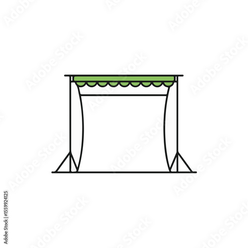Simple stage curtain in illustration style.