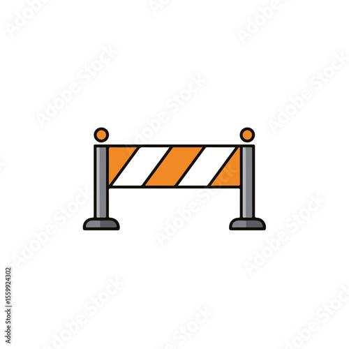 Construction barrier in simple vector style.