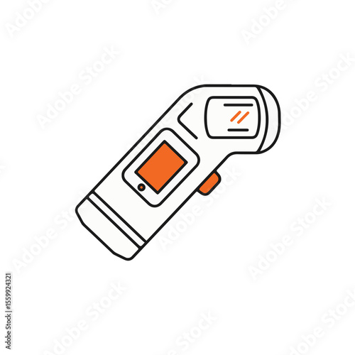 A medical thermometer, ready to take a reading.