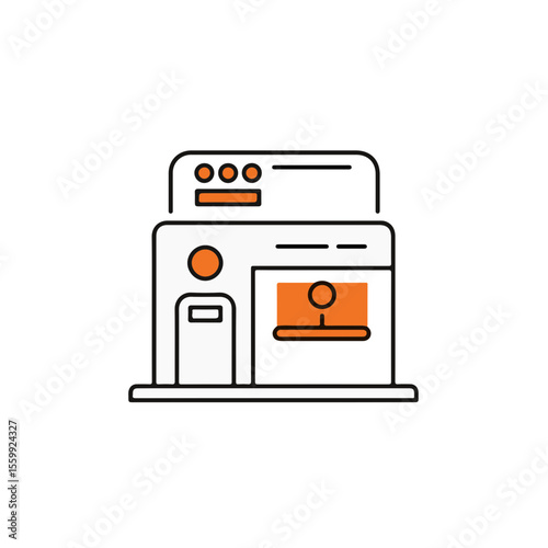 A modern abstract shopfront design with a stylish and minimalist look.