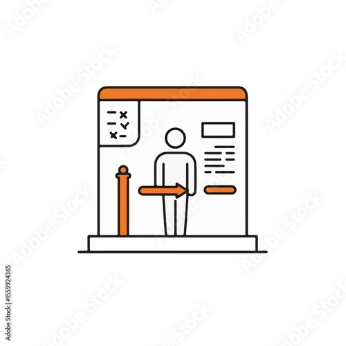 Online registration process icon.