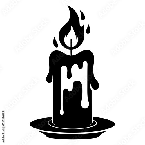 vector illustration of a burning candle