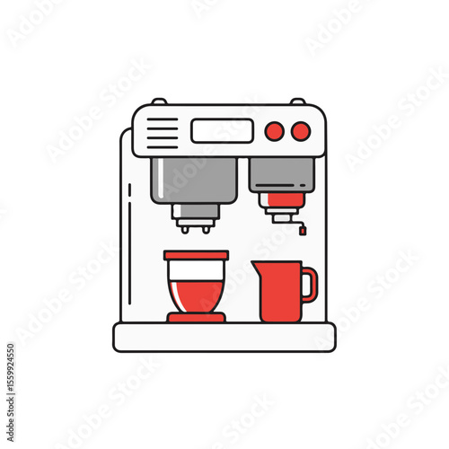Coffee machine close up illustration