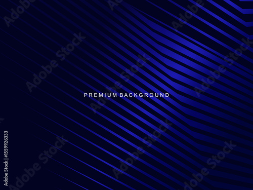 This abstract vector image features a dynamic gradient pattern of dark to light blue diagonal lines and chevrons, creating the illusion of depth and movement. Suitable for digital businesses, etc.
