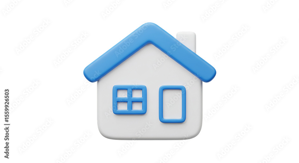 Home Icon: A minimalist icon of a home with a blue roof and windows, simple, clean, and modern. Perfect for representing concepts like home, real estate, and the idea of a dwelling. Home Icon: A minimalist icon of a home with a blue roof and windows, simple, clean, and modern. Perfect for representing concepts like home, real estate, and the idea of a dwelling.