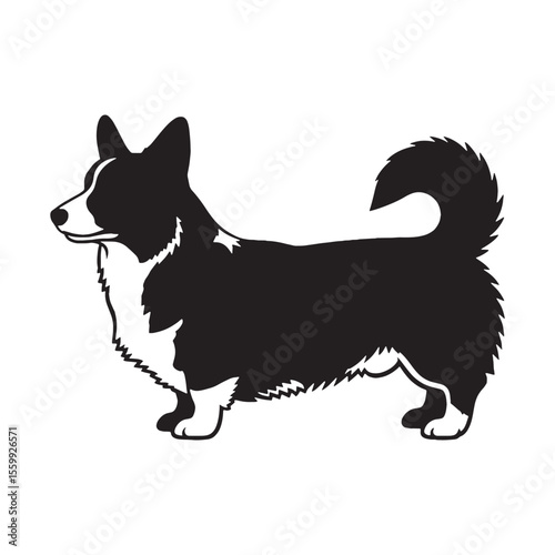 Presenting a standard Corgi illustration, easy to use and adapt - Corgi silhouette - Corgi Vector - Silhouette of Corgi - dog vector

