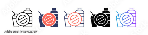 No Plastic Bottles multiple icon