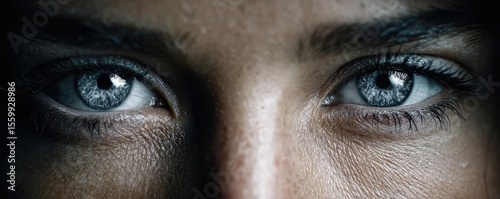 Night sensitivity concept. Close-up shot capturing unique and captivating human eyes.