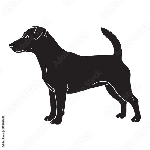 A simple Jack Russell Terrier dog outline, easy to integrate into various layouts - Jack Russell Terrier silhouette - Jack Russell Terrier Vector - Silhouette of Jack Russell Terrier - dog silhouette
