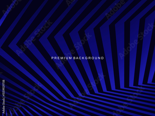 This abstract vector image features a dynamic gradient pattern of dark to light blue diagonal lines and chevrons, creating the illusion of depth and movement. Suitable for digital businesses, etc.