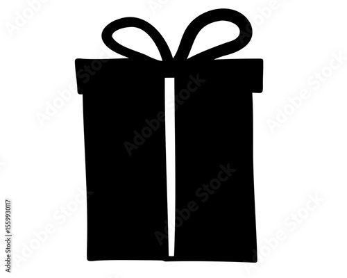 
Gift box icon vector, giftbox silhouette, Gift box with ribbon icon