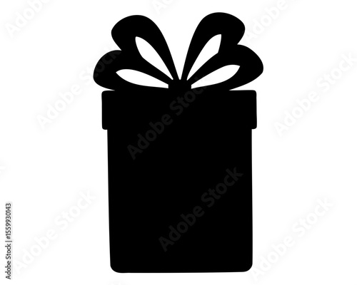 
Gift box icon vector, giftbox silhouette, Gift box with ribbon icon