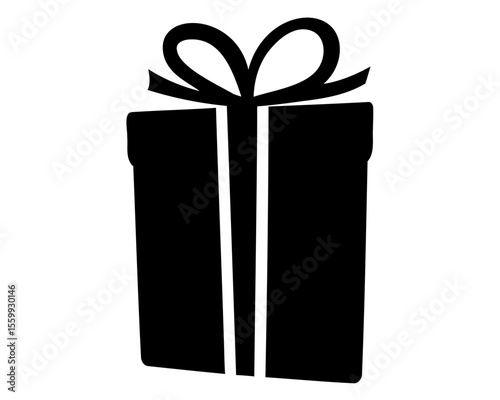 
Gift box icon vector, giftbox silhouette, Gift box with ribbon icon
