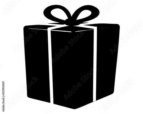 
Gift box icon vector, giftbox silhouette, Gift box with ribbon icon