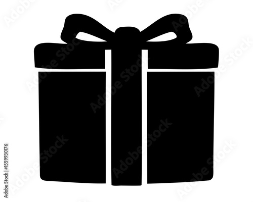 
Gift box icon vector, giftbox silhouette, Gift box with ribbon icon