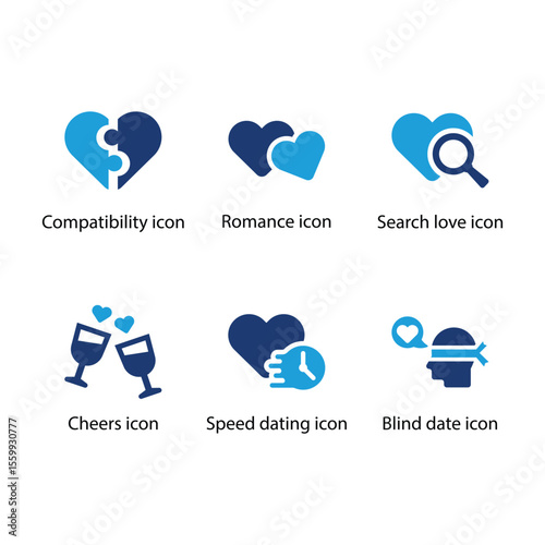 Compatibility, Romance, Search love, Cheers, Speed dating, Blind date icon