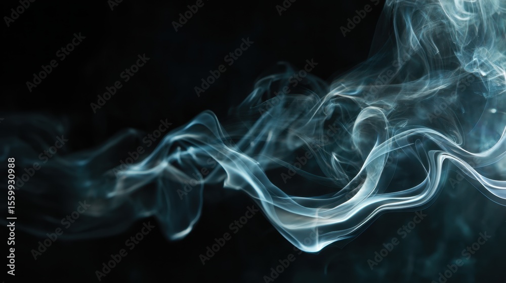 Abstract swirling smoke on a dark background with ethereal style Abstract swirling smoke on a dark background with ethereal style