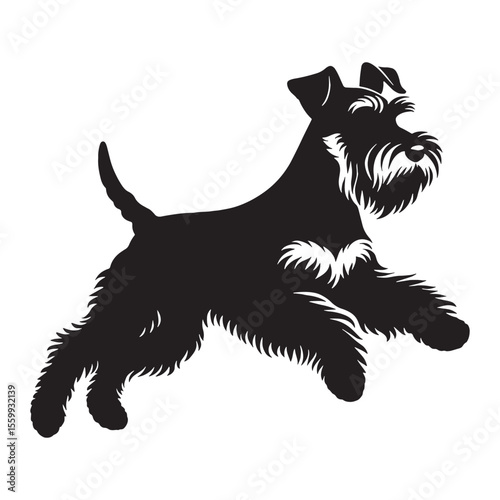 A charming Miniature Schnauzer breed design, perfect for various artistic projects - Miniature Schnauzer silhouette - Miniature Schnauzer Vector - Silhouette of Miniature Schnauzer - dog silhouette


