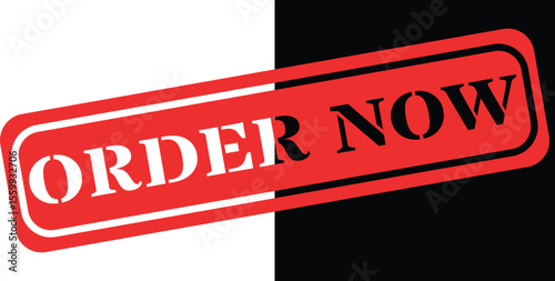Bold red stamp with white text declaring order now