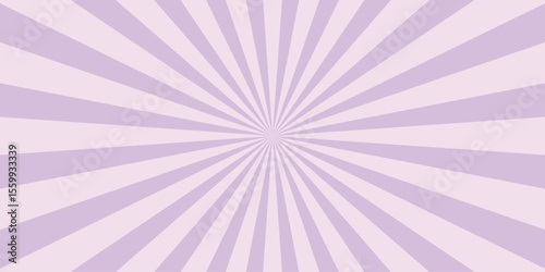 Light purple concentric rays design with comic book and pop art inspired motif radiating outwards from the center for a striking visual effect.