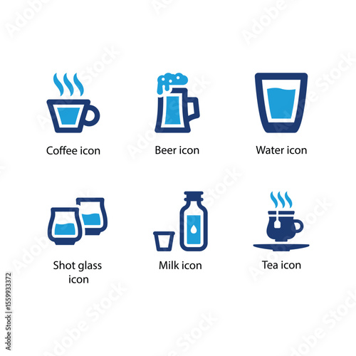 Coffee, Beer, Water, Shot glass, Milk, Tea icon