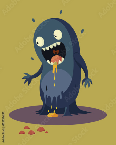 A that feeds on the positive emotions of its host leaving them drained and hollow.. Vector illustration
