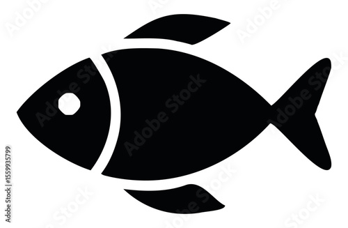 魚のシンプルなシルエットアイコン