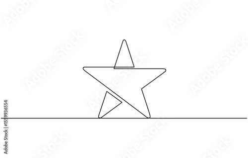 Five Point Star vector icon. Isolated Star, rating flat symbol, Single Line Vector Illustration. Customer Satisfaction, Review, Opinions, Quality.