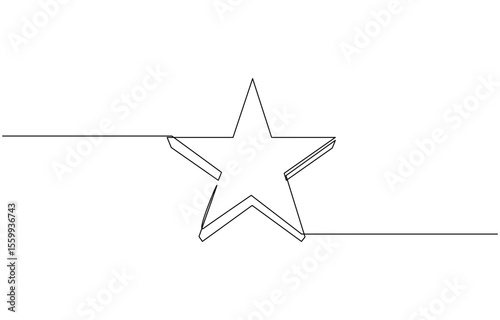 Five Point Star vector icon. Isolated Star, rating flat symbol, Single Line Vector Illustration. Customer Satisfaction, Review, Opinions, Quality.