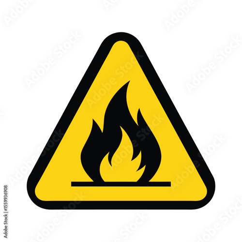 Warning Sign Indicating Flammable Hazard A Clear and Concise Safety Symbol for Fire Prevention and Awareness in Hazardous Environments