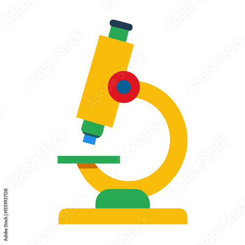 Colorful flat design microscope icon isolated on transparent background