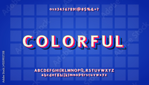 Collection of alphabet letters and number elements in a colorful style. Suitable for poster design, banners, flyers, marketing, etc.