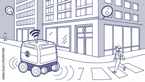 Interface wearable smart ai mechanical Compact delivery robot urban tech environment