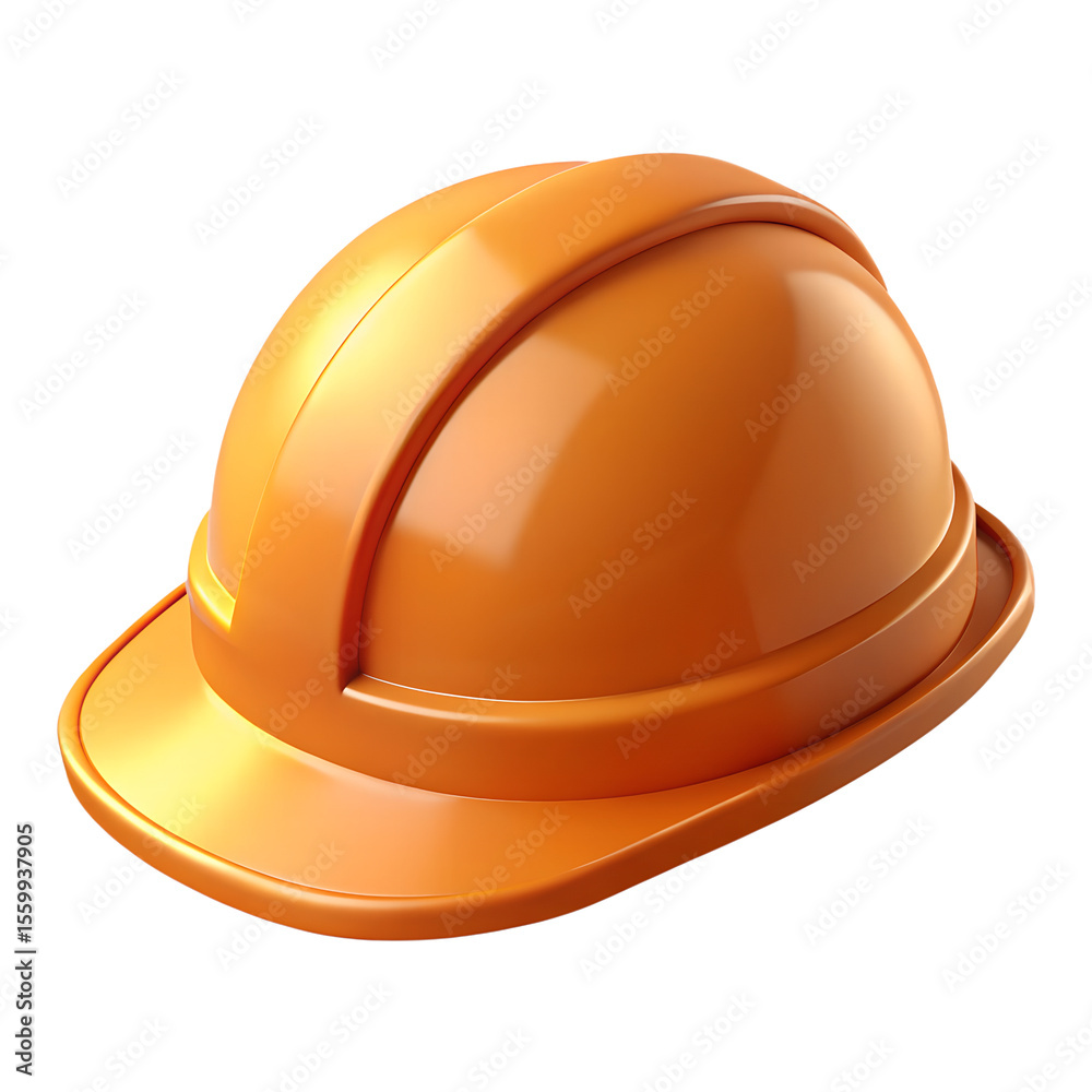 Fototapeta premium Safety First: Orange Hard Hat: A bright orange hard hat, symbolizing safety and protection in construction and industrial settings, is shown in a studio shot.