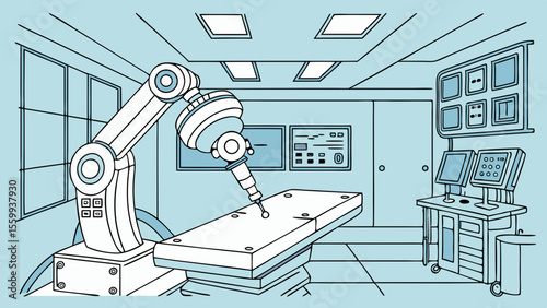 Minimal future smart interface cyber Futuristic medical robot performing precise tasks