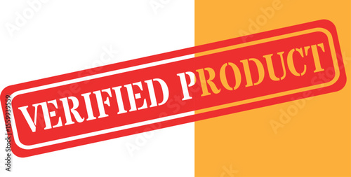 Red and yellow stamp declaring verified product