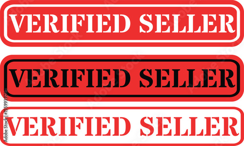 Three verified seller badges in red and black with white text