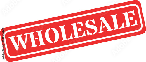 Red stamp with white text indicating wholesale business transactions