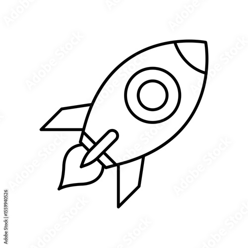 Rocket Launch Startup Growth Line Icon