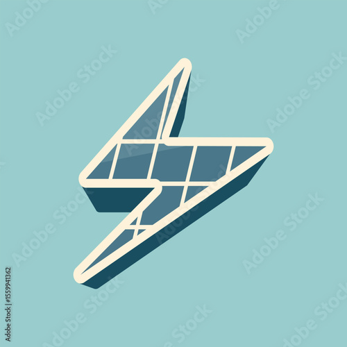 Modern lightning bolt icon with bold lines and clean edges in light beige and navy, perfect for tech energy brands, power symbols, or app interfaces