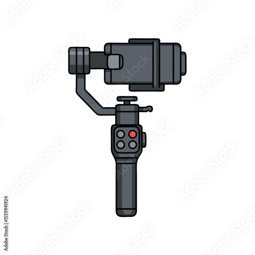 Gimbal stabilizer for camera with buttons and handle design  