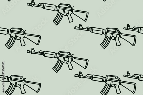 Repeating Rifle Pattern Military Weaponry Illustration