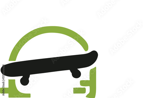 3d render of a green eco sign with a cable