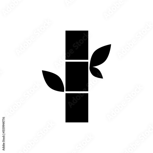 Bamboo Filled Icon. Solid Plant Icon for Eco Design & Traditional Themes