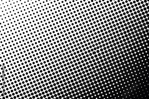 A black and white halftone dot pattern creates a gradient texture