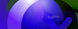 Abstract fluid shapes, vibrant purple hues dominate. Gradient transitions create depth, modern design element. Minimal text present.